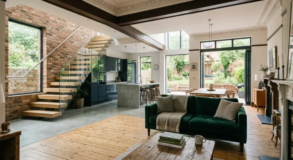 Interior of a luxury extension and home renovation